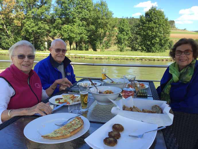 Lunch on our barge, the Hemingway
