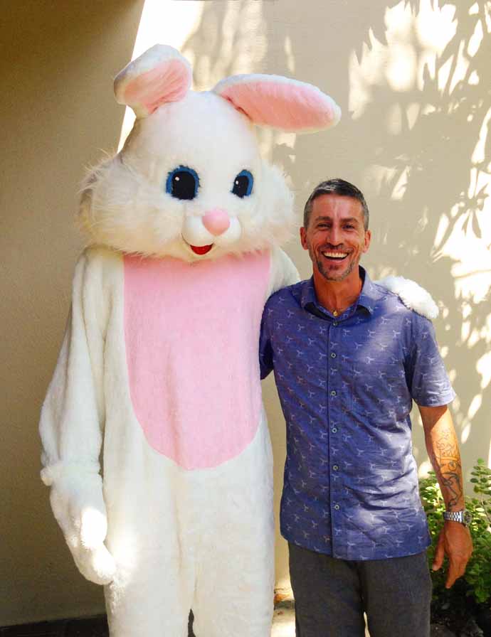 Jason and very scary Easter Bunny (Ben Scheuring)